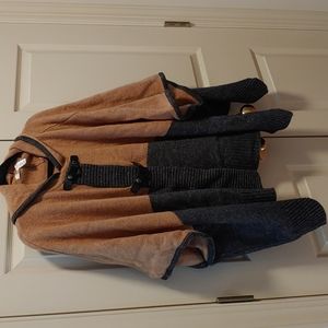 Wool blend cape coat